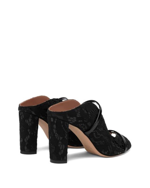 Malone Souliers Black 85Mm Norah Lace-Fabric Heeled Sandals