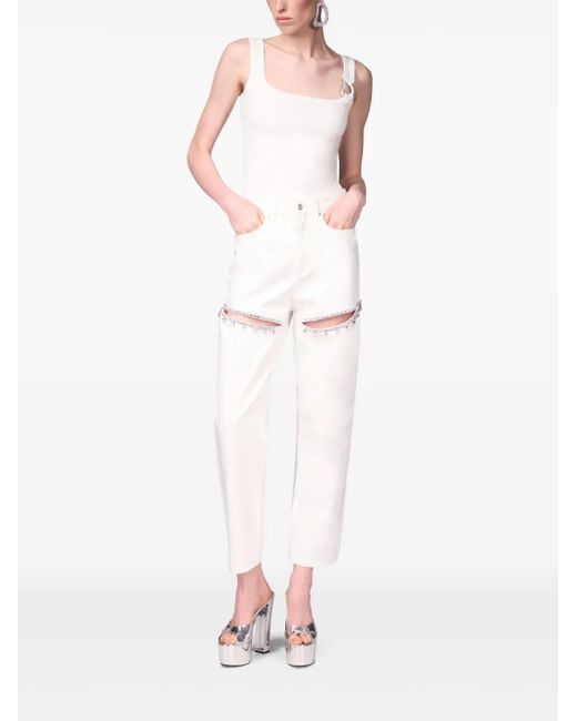 Area White Ring-Detail Tank Top