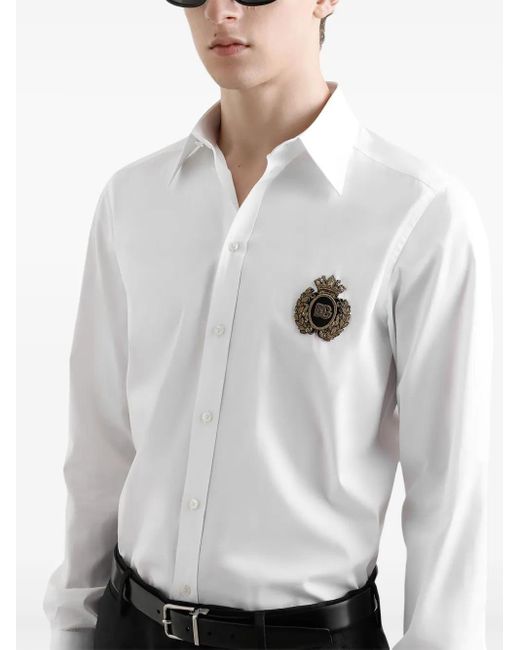 Dolce & Gabbana Overhemd Met Logopatch in het White voor heren