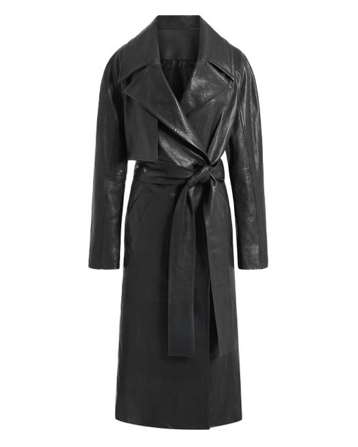 16Arlington Palmi ベルテッド レザーコート Black
