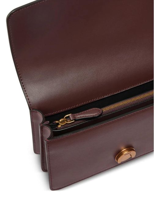 Pinko Brown Small Love One Leather Cross Body Bag