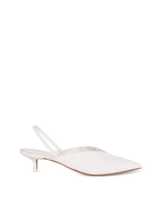 Neous White Slingback Heeled Pumps