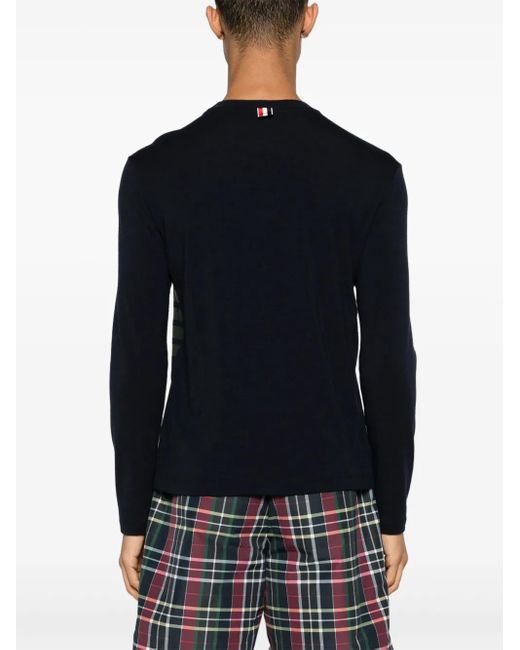 Thom Browne Black 4-Bar Stripe Intarsia-Knit Jumper for men