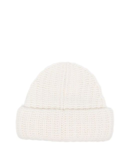Lisa Yang White Ribbed Beanie