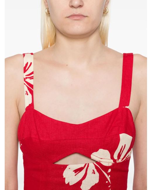 Reformation Belma リネンドレス Red