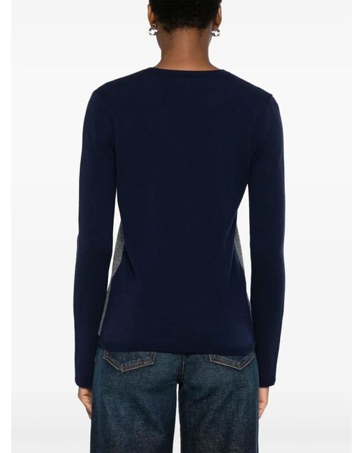 Emporio Armani Blue Geometric-Pattern Sweater