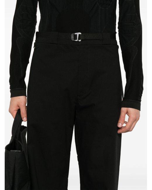 Roa Black Embroidered-logo Straight-leg Trousers for men