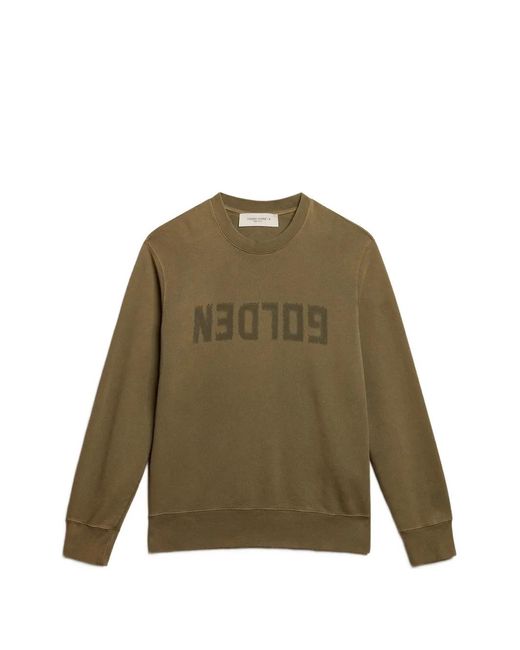 Golden Goose Deluxe Brand Gray Logo-print Raw-cut Sweatshirt for men