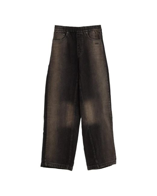 Adidas Gray X Avavav Elasticated-Waist Faded-Wash Jeans