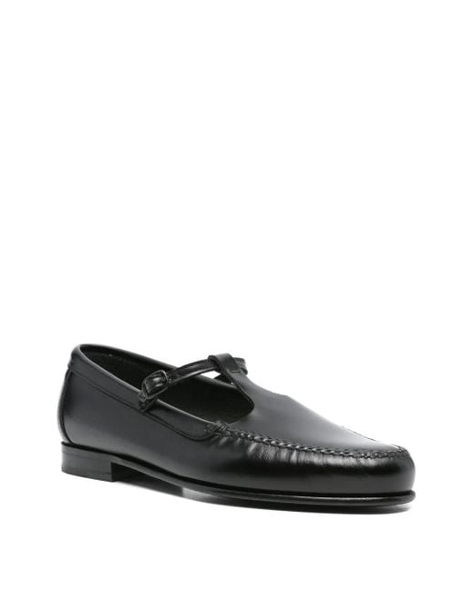 Hereu Black Buckle-Detail Loafers