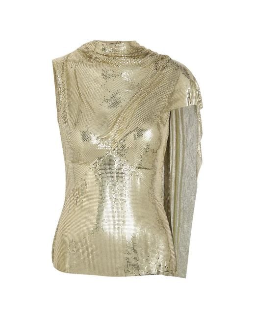 Rabanne Green Blouse À Design Drapé