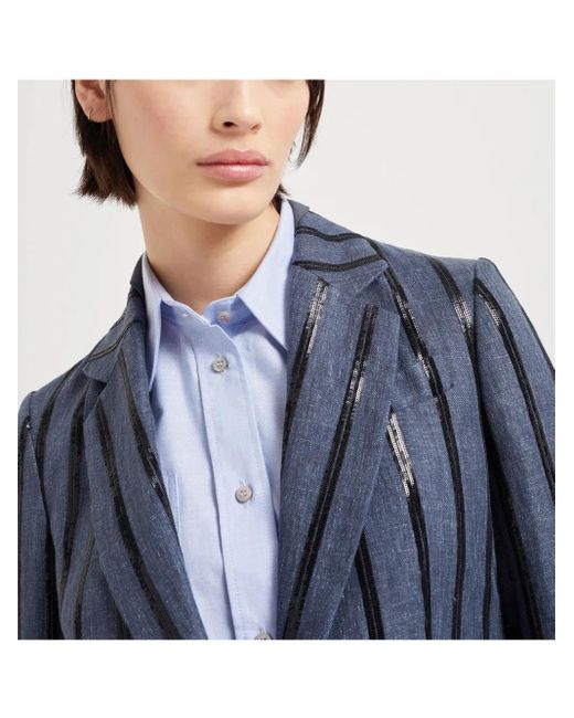 Brunello Cucinelli Blue Suit-Type Jacket