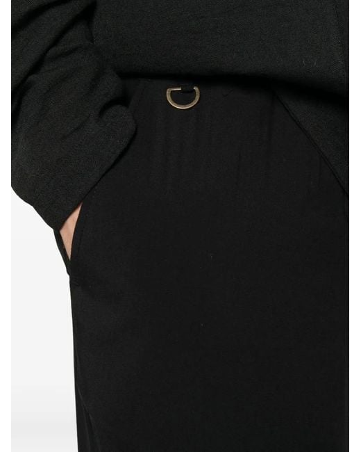 MARSĒM Black Elasticated-Waistband D-Ring Trousers for men