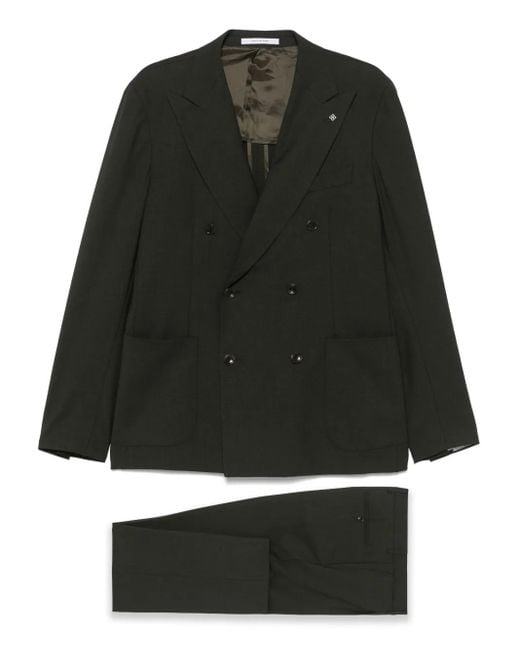 Tagliatore Men's Black Double-Breasted Suit