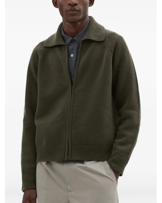 Margaret Howell Green Cardigan À Col Zippé for men