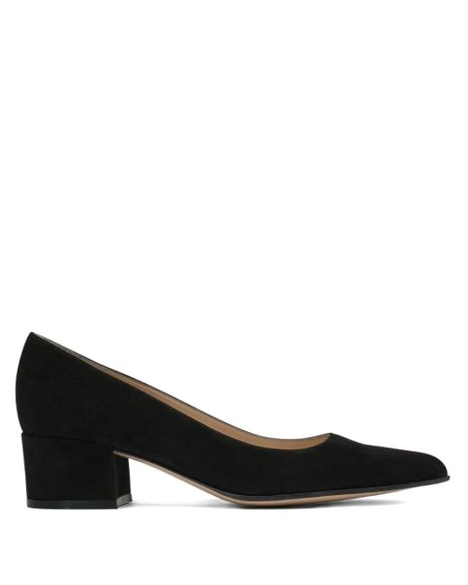 Gianvito Rossi Black Piper Wildleder-Pumps mit Blockabsatz 45mm