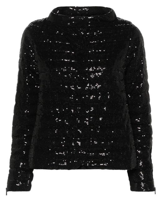 Herno Black Rhinestone-embellished Reversible Padded Jacket