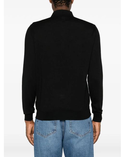 Fedeli Langärmeliger Pullover in Black für Herren
