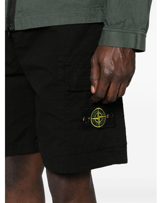 Stone Island Shorts Met Compass-logopatch in het Black voor heren