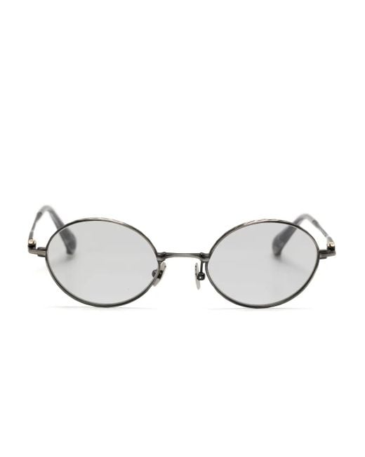 メンズ Yohji Yamamoto ラウンドフレーム サングラス Metallic