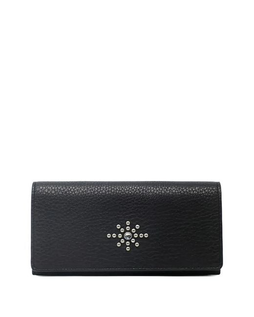 HTC Black Long Studded Leather Wallet for men