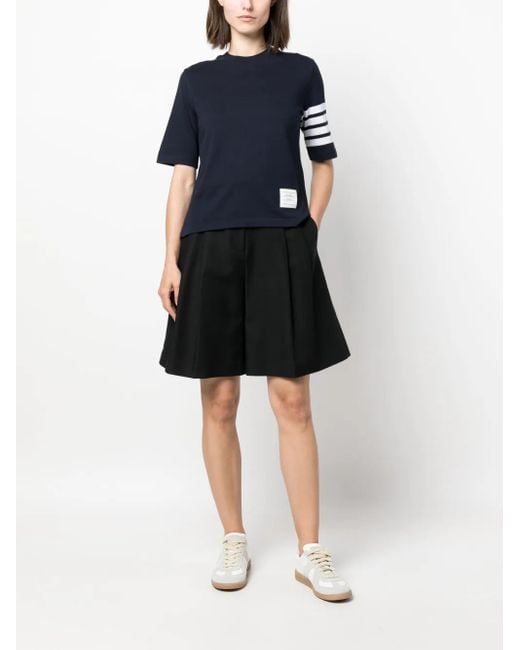 Thom Browne Black 4-Bar Stripe 2003-Print T-Shirt