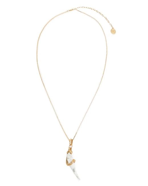 Roberto Cavalli White Fang-Pendant Necklace