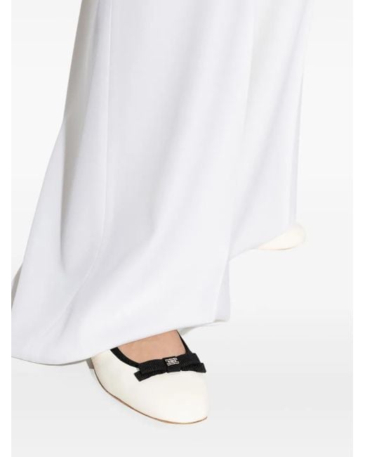 Casadei White Leather Ballet Flats