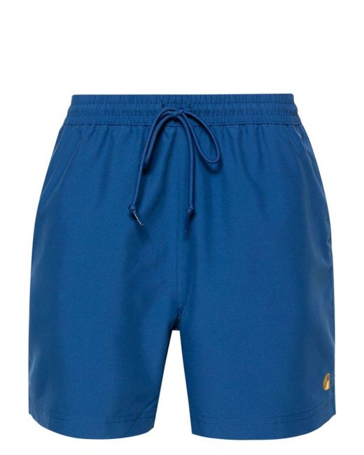 Carhartt Blue Chase Logo-embroidered Swim Shorts for men
