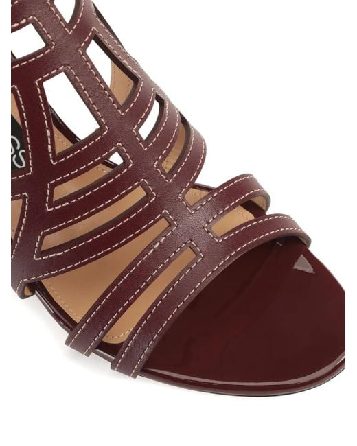 Sergio Rossi Brown 50Mm Leather Cut-Out Sandals