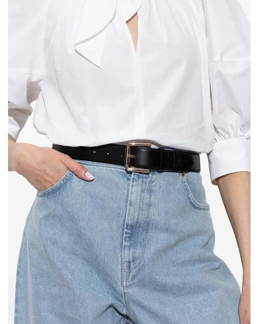 Max Mara White Esodo Leather Belt