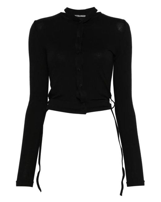 OTTOLINGER Black Double-Closure Knit Cardigan