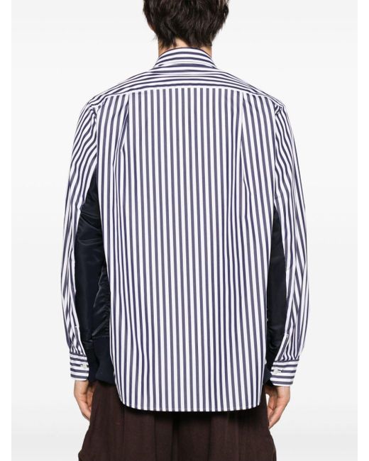 Sacai Blue Striped Button-up Shirt for men