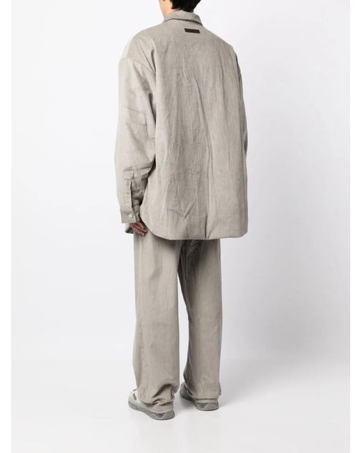 Fear Of God White Corduroy Zip-Up Shirt Jacket for men