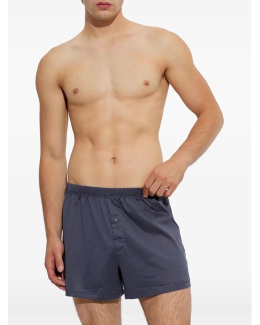 Hanro Blue Button-Front Boxers for men