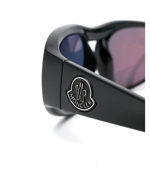 Moncler Red Pentragra Shield-Frame Sunglasses