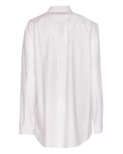 Jean Paul Gaultier White Rose-Print Button-Down Shirt
