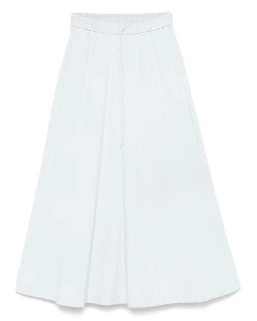 Y-3 White 3-Stripes Midi Skirt
