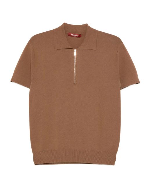 Max Mara Top Met Korte Mouwen En Rits in het Brown