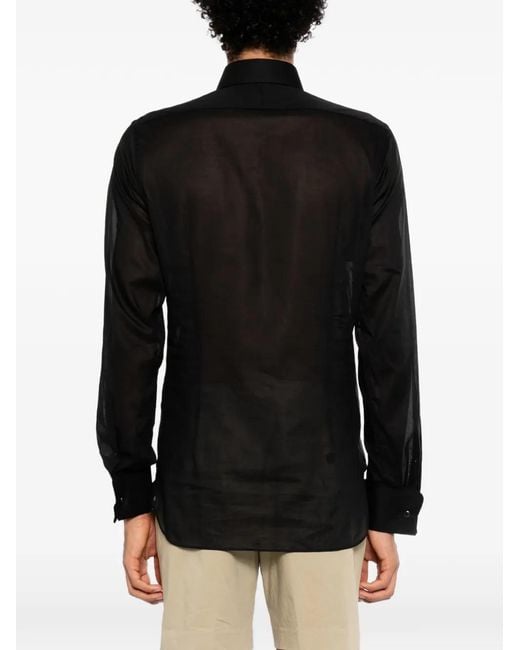 Tom Ford Black Pleated Evening Shirt for men
