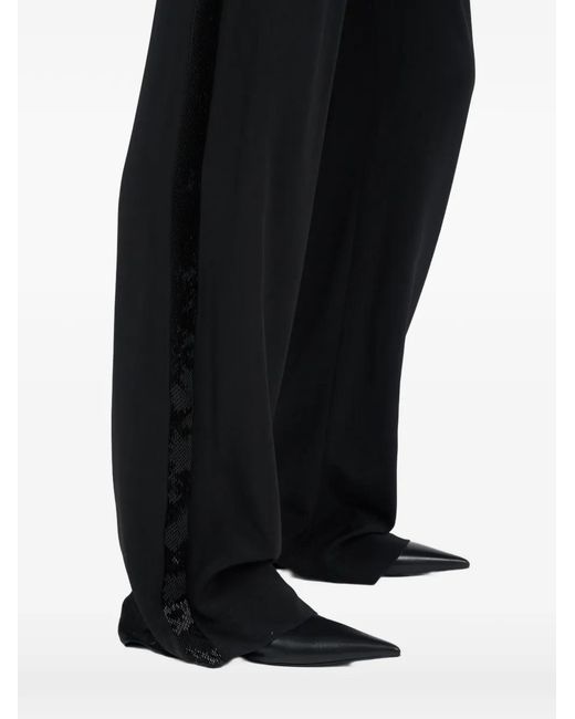 Roberto Cavalli Black Beaded-Detail Trousers