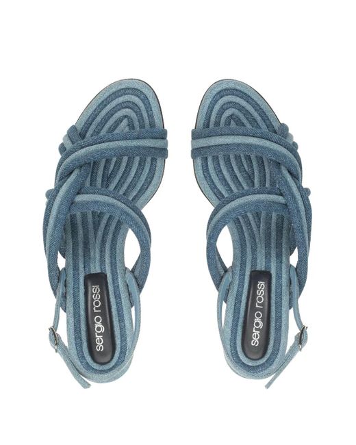 Sergio Rossi Blue Watamu Sandals