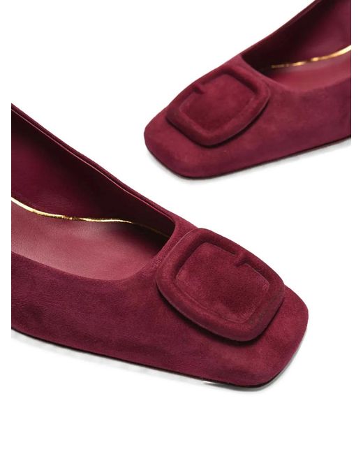 Santoni Purple Buckle Pumps