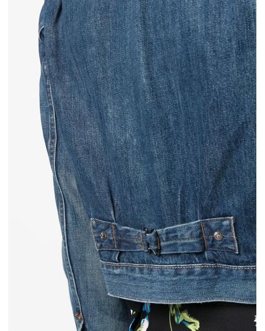 RRL Blue Stonewashed Cropped Denim Jacket