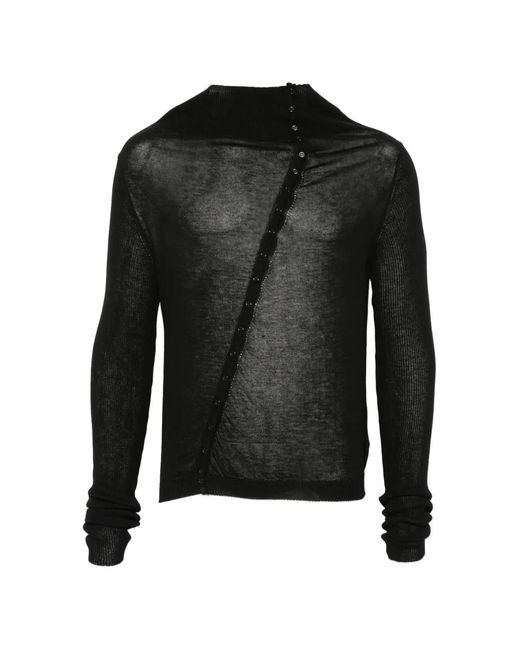 Paloma Wool Black Asymmetric Button-Up Cardigan for men