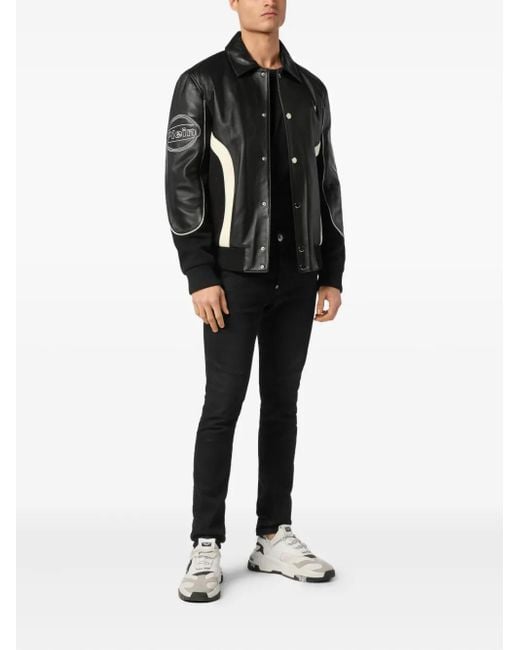 Philipp Plein Black Coster Bomber Jacket for men