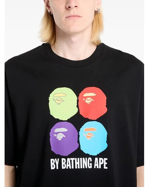 A Bathing Ape Black Graphic Relaxed Fit T-Shirt for men