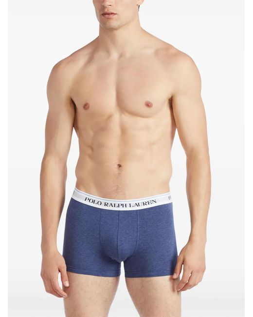 Polo Ralph Lauren Blue Logo-Waistband Boxers (Set Of Three) for men