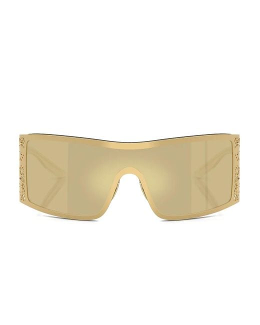 Dolce & Gabbana Natural Wraparound-Frame Sunglasses