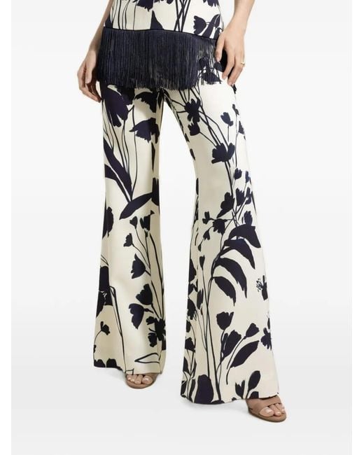 Cara Cara White Pisa Floral-Print Trousers